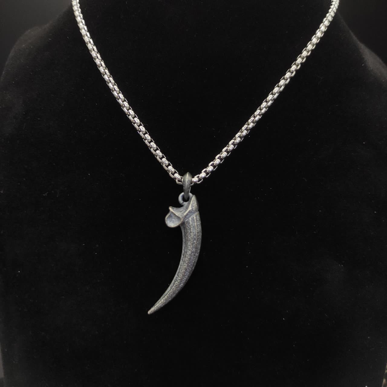 David Yurman Silver Horn Pendant Necklace